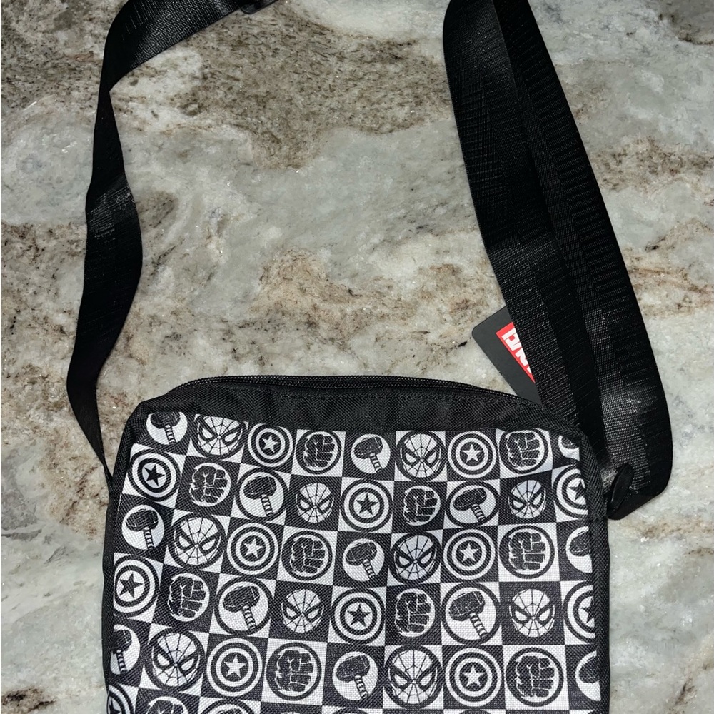 Marvel Iconic Black and White Messenger Bag